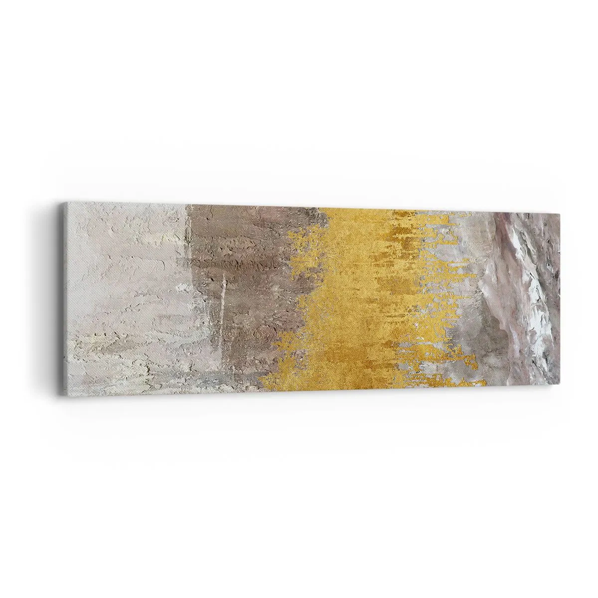 Schilderen op canvas - Een gouden explosie - 90x30 cm