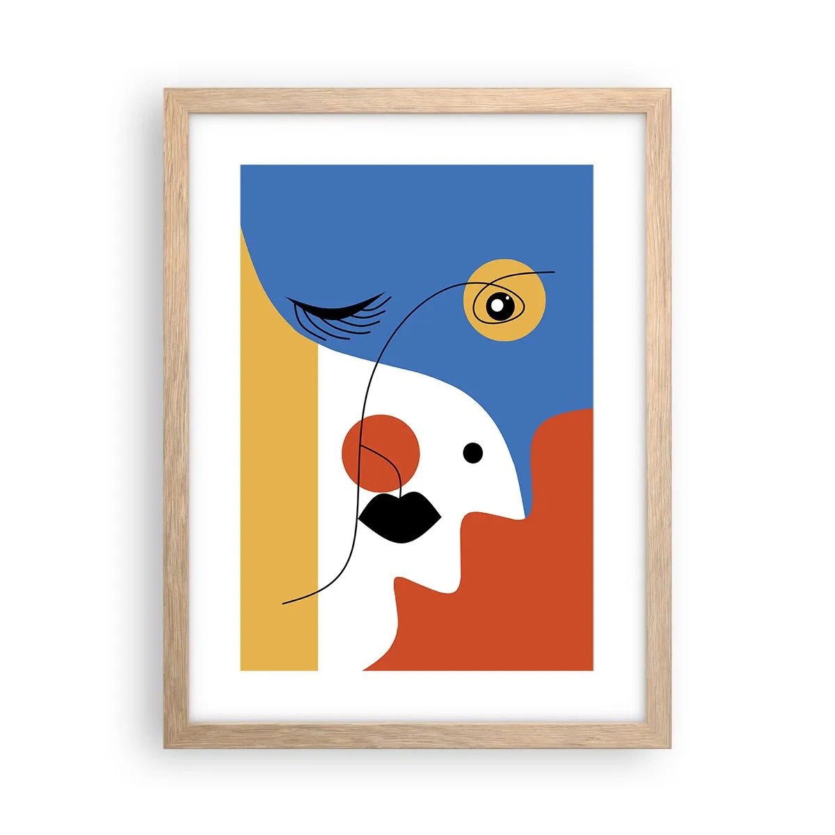 Een poster in een licht eiken lijst - Gedeconstrueerd portret - 30x40 cm