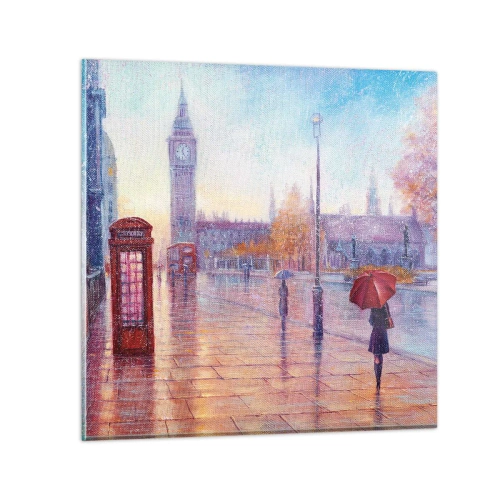 Schilderen op glas - Herfstdag in Londen - 30x30 cm