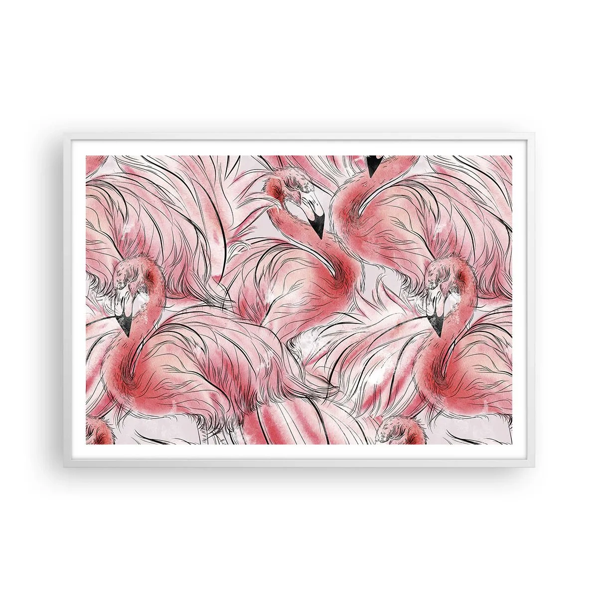 Poster in een witte lijst - Vogelcorps de ballet - 100x70 cm