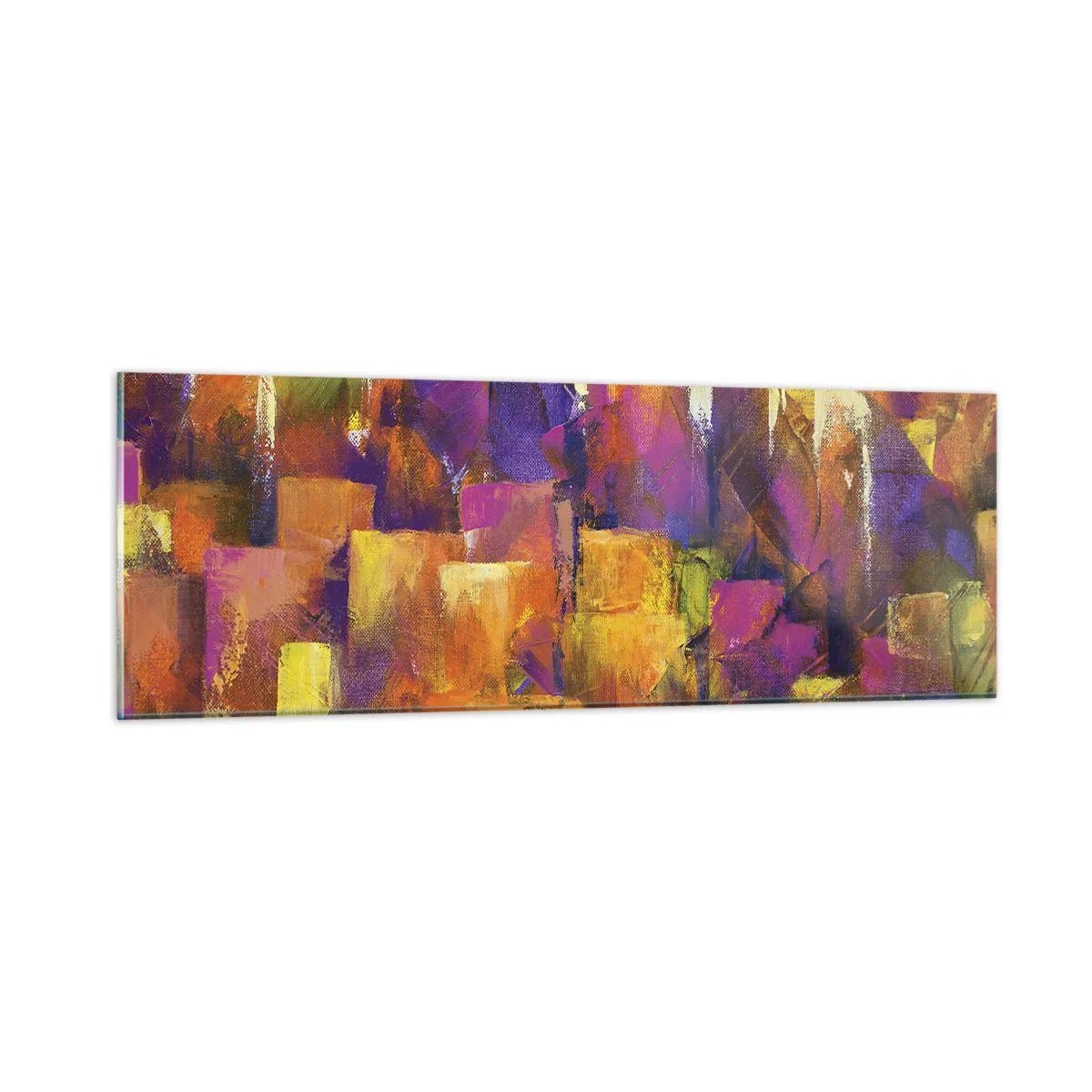 Schilderen op glas - Metropolitan compositie - 90x30 cm