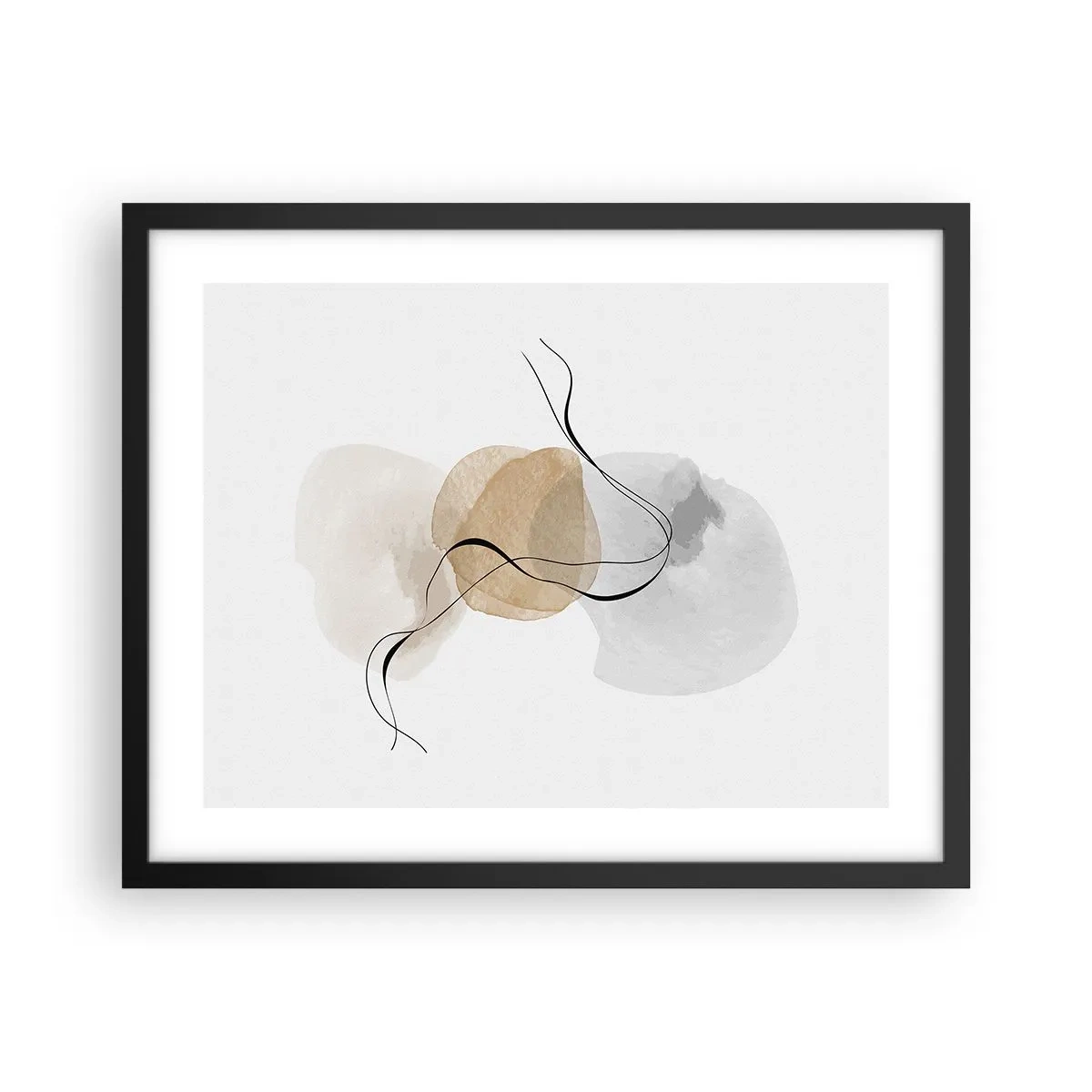 Poster in een zwarte lijst - Lucht kralen - 50x40 cm