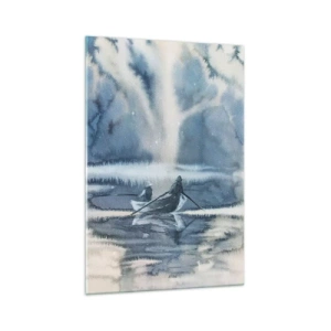 Schilderen op glas - Vissers in hun paradijs - 70x100 cm