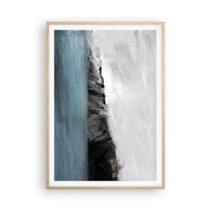 Een poster in een licht eiken lijst - Water – aarde: botsing der elementen - 70x100 cm