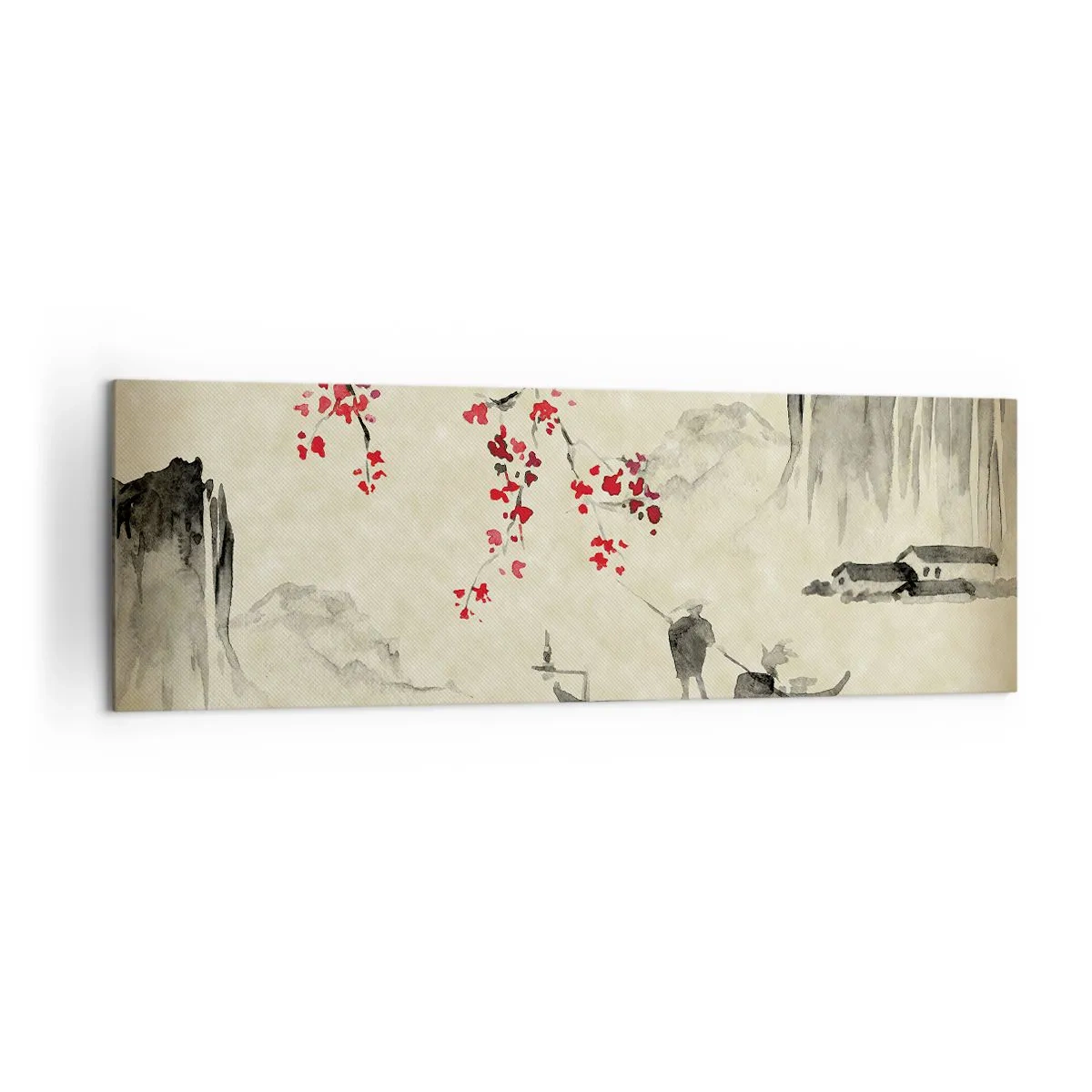 Schilderen op canvas - In het land van de bloeiende kersenbomen - 160x50 cm