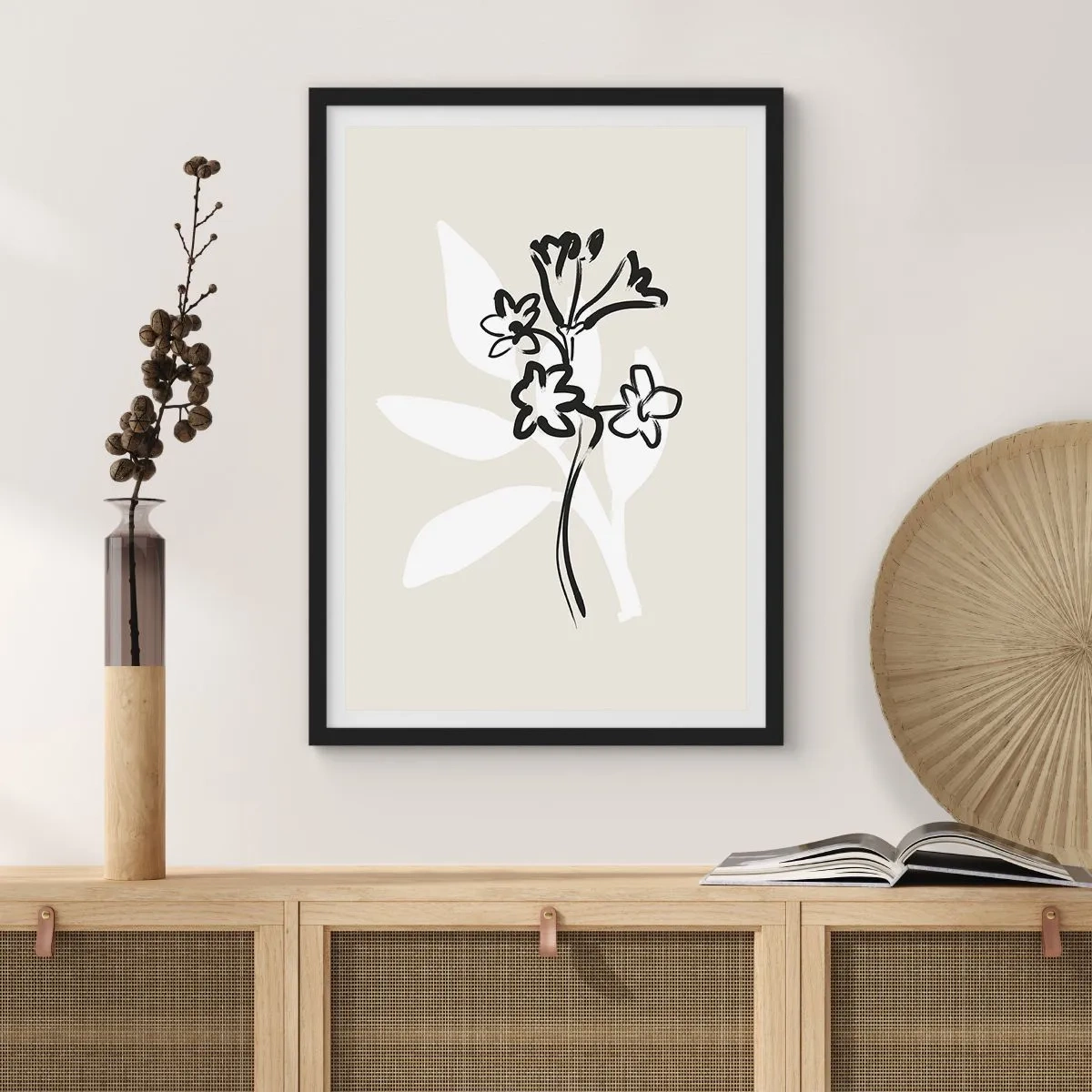 Poster in een zwarte lijst - Schets voor het herbarium - 61x91 cm