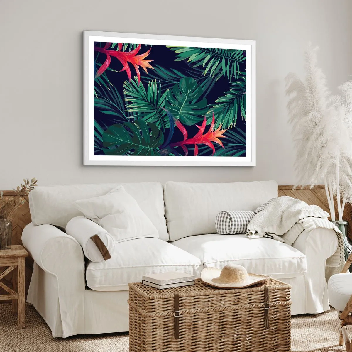 Poster in een witte lijst - Ontsteken in het groen - 100x70 cm