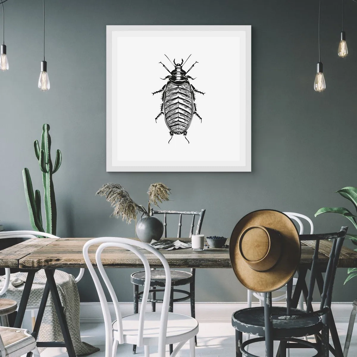 Poster in een witte lijst - Wat een exemplaar! - 40x40 cm