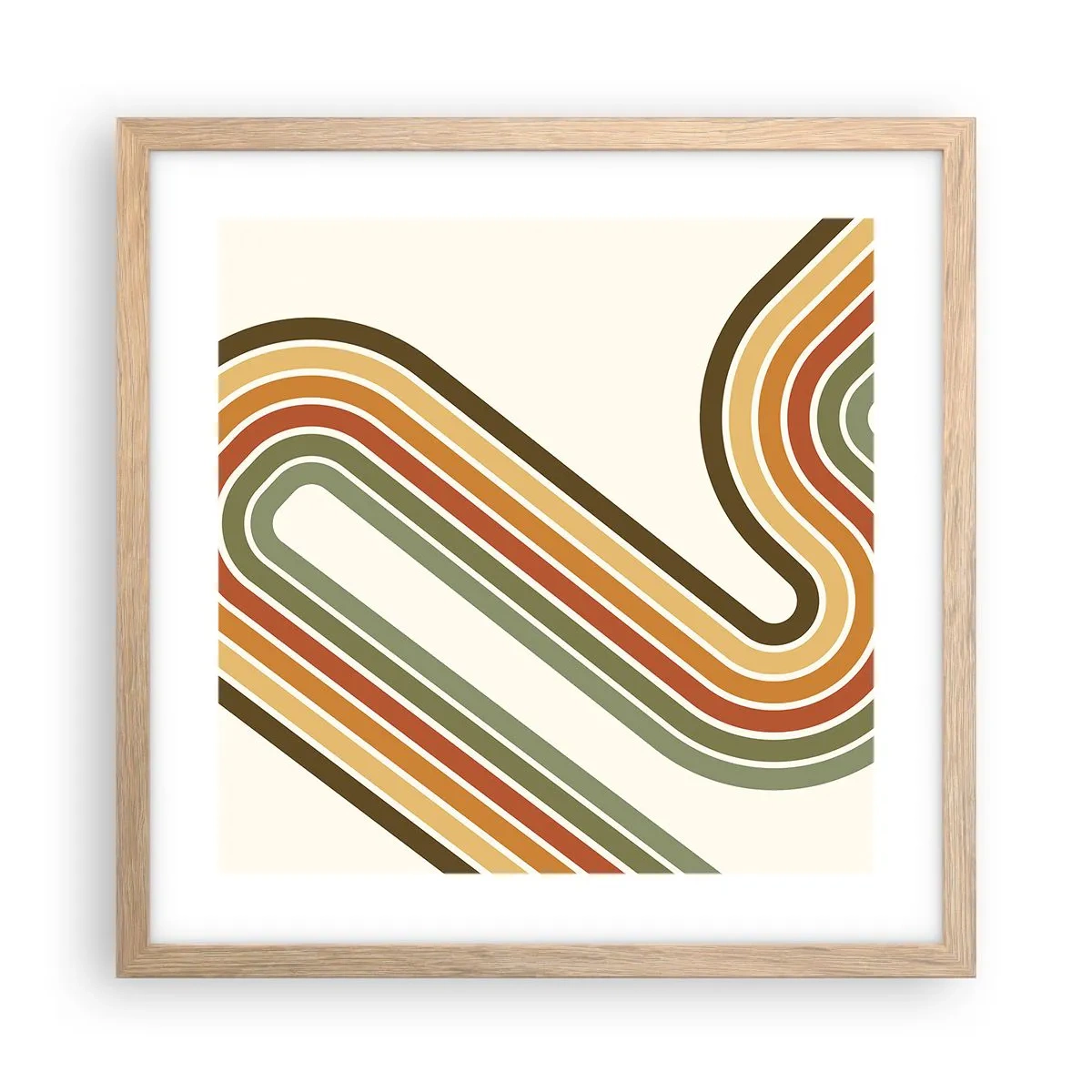 Een poster in een licht eiken lijst - Zigzag naar het doel - 40x40 cm