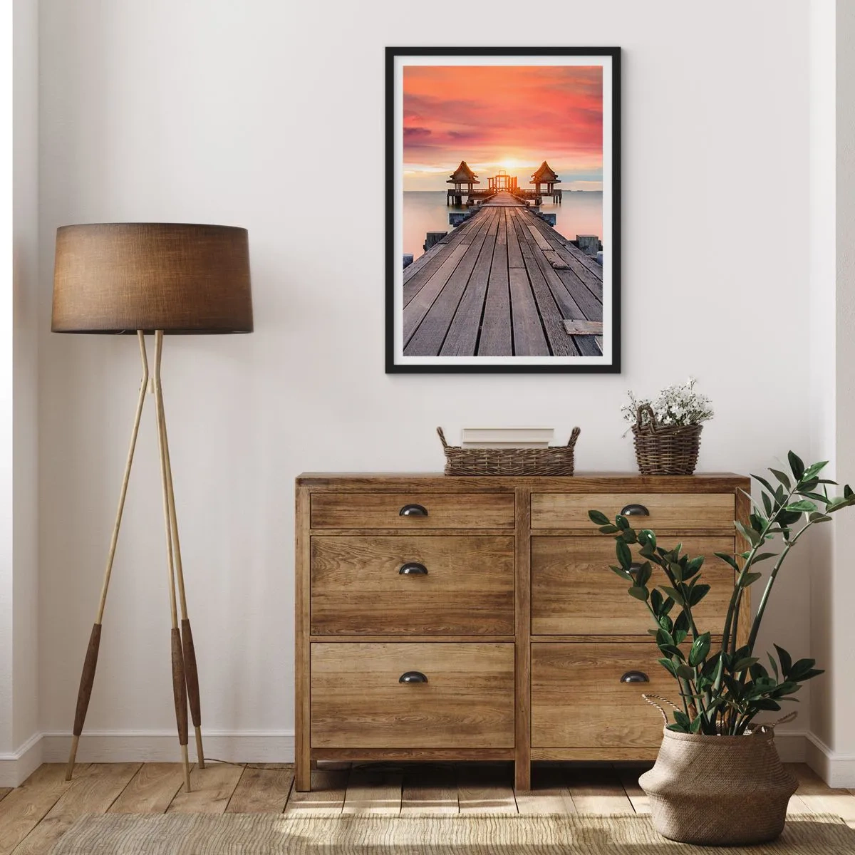 Poster in een zwarte lijst - West in het Oosten - 50x70 cm