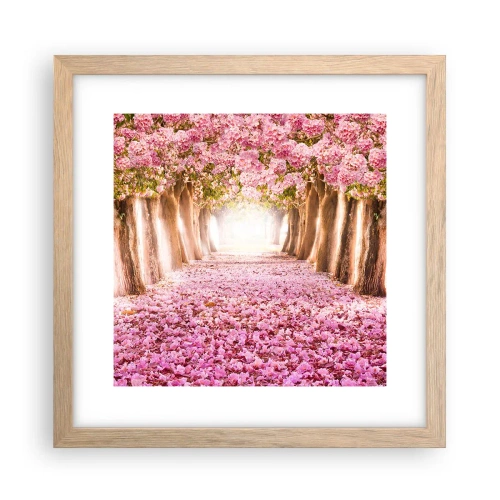 Een poster in een licht eiken lijst - De weg naar het paradijs - 30x30 cm