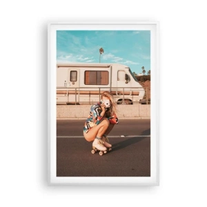 Poster in een witte lijst - Lach alsjeblieft! - 61x91 cm