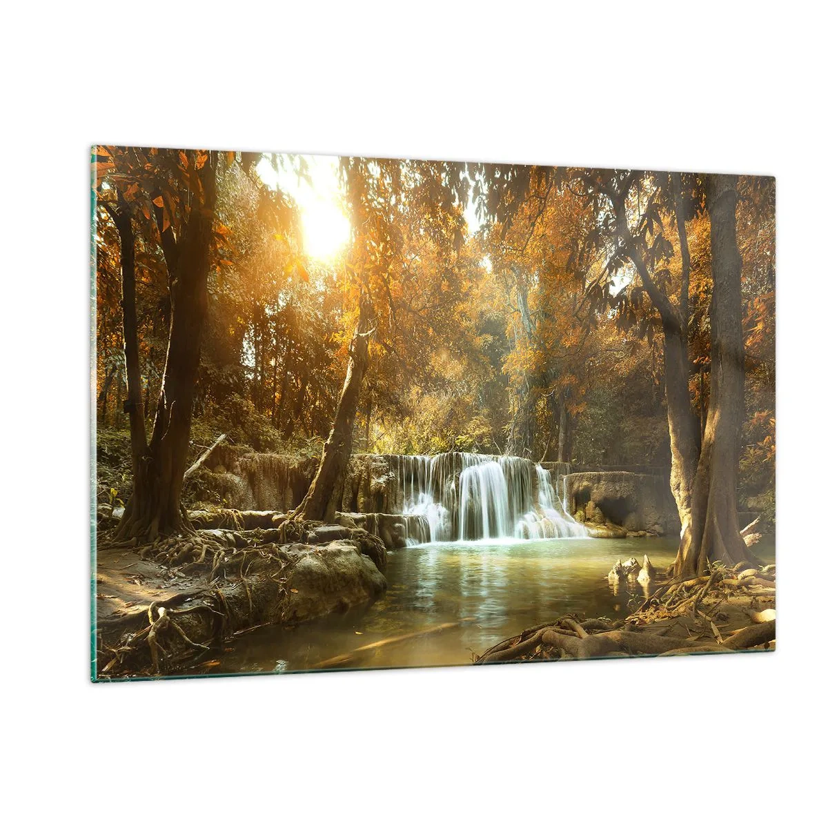 Schilderen op glas - Park cascade - 120x80 cm