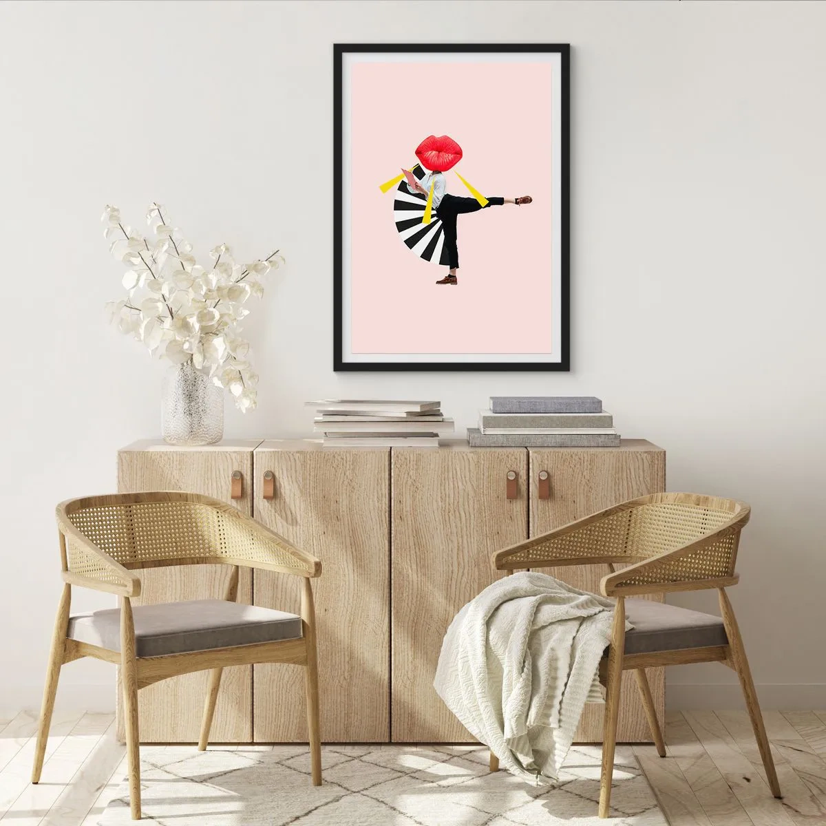 Poster in een zwarte lijst - Surrealistische pop-art - 70x100 cm