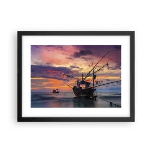 Poster in een zwarte lijst - Exotische avond - 40x30 cm