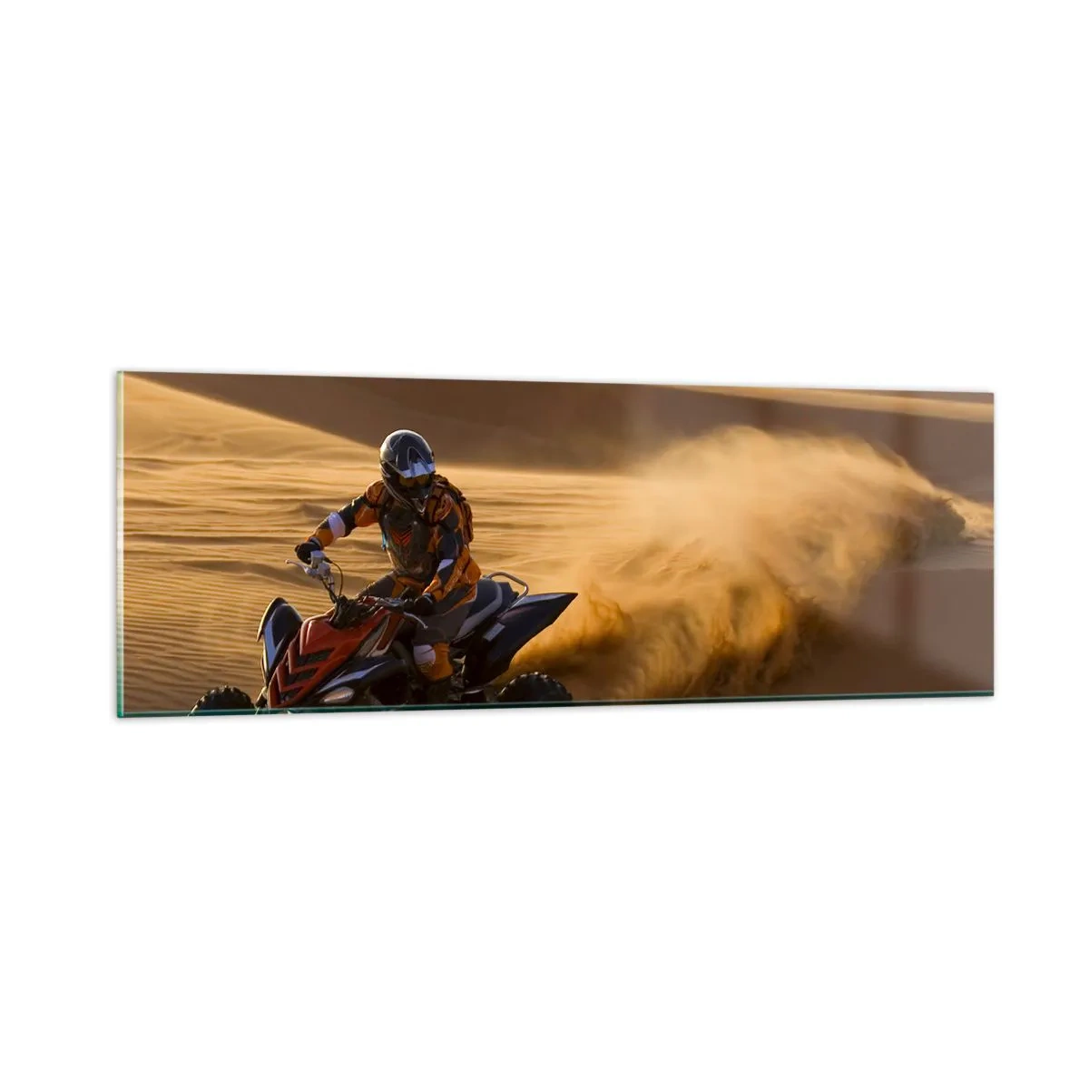 Schilderen op glas - Op de golven van zand - 90x30 cm