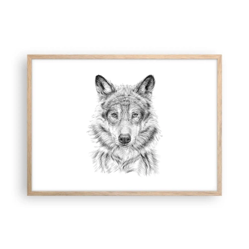 Een poster in een licht eiken lijst - Een geboren leider - 70x50 cm