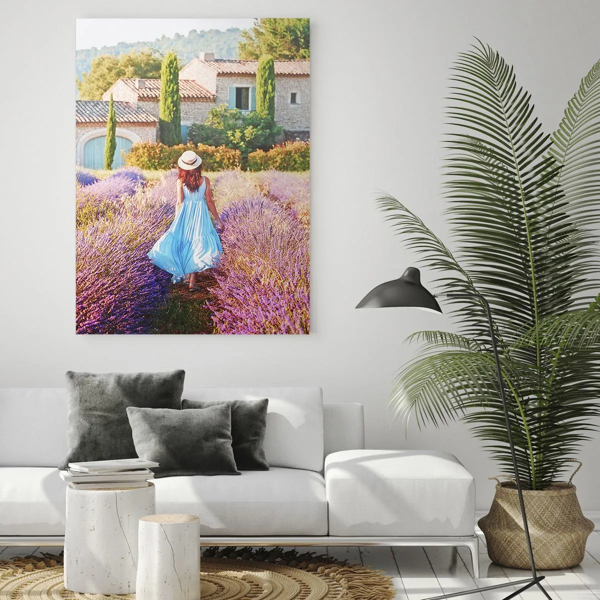 Schilderen op glas - Lavendel meisje - 50x70 cm