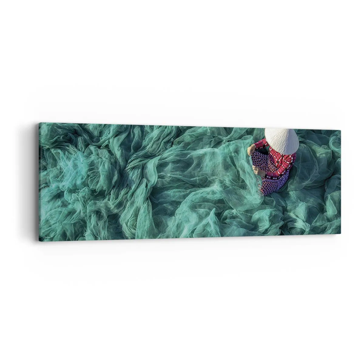Schilderen op canvas - In een zee van netten - 90x30 cm