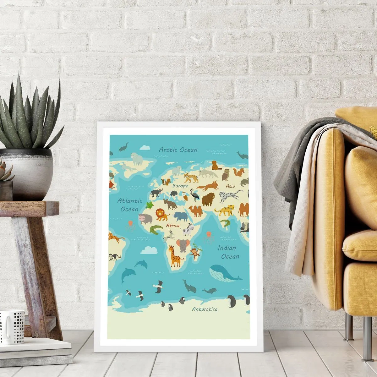 Poster in een witte lijst - Goede buren - 50x70 cm