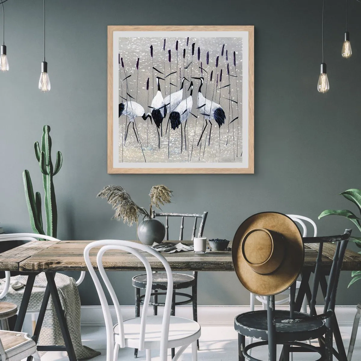 Een poster in een licht eiken lijst - Onder hun eigen - 40x40 cm