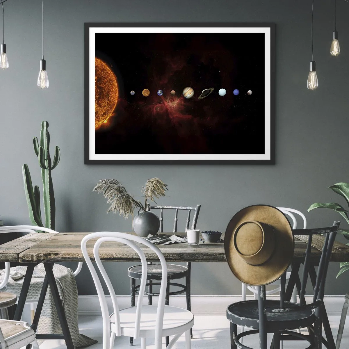 Poster in een zwarte lijst - Onze buurt - 70x50 cm