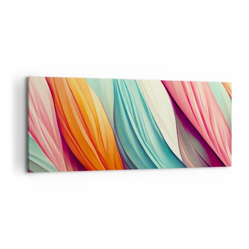 Schilderen op canvas - Regenboog geweven - 100x40 cm