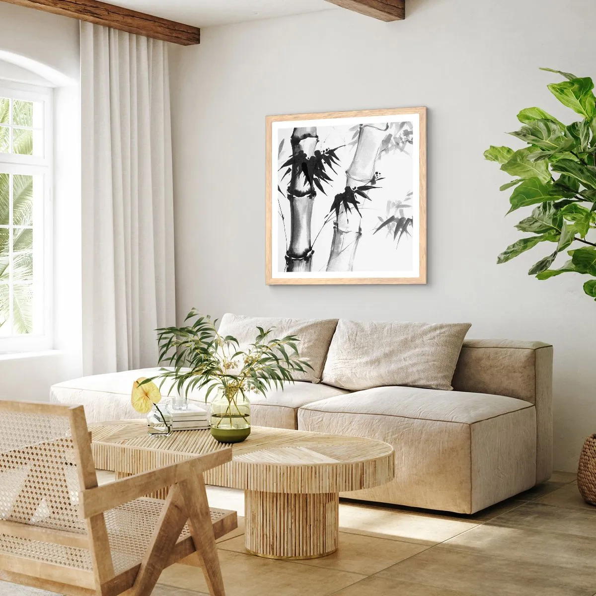 Een poster in een licht eiken lijst - Close-up op het oosten - 40x40 cm