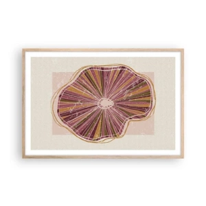 Een poster in een licht eiken lijst - Stralende abstractie - 91x61 cm