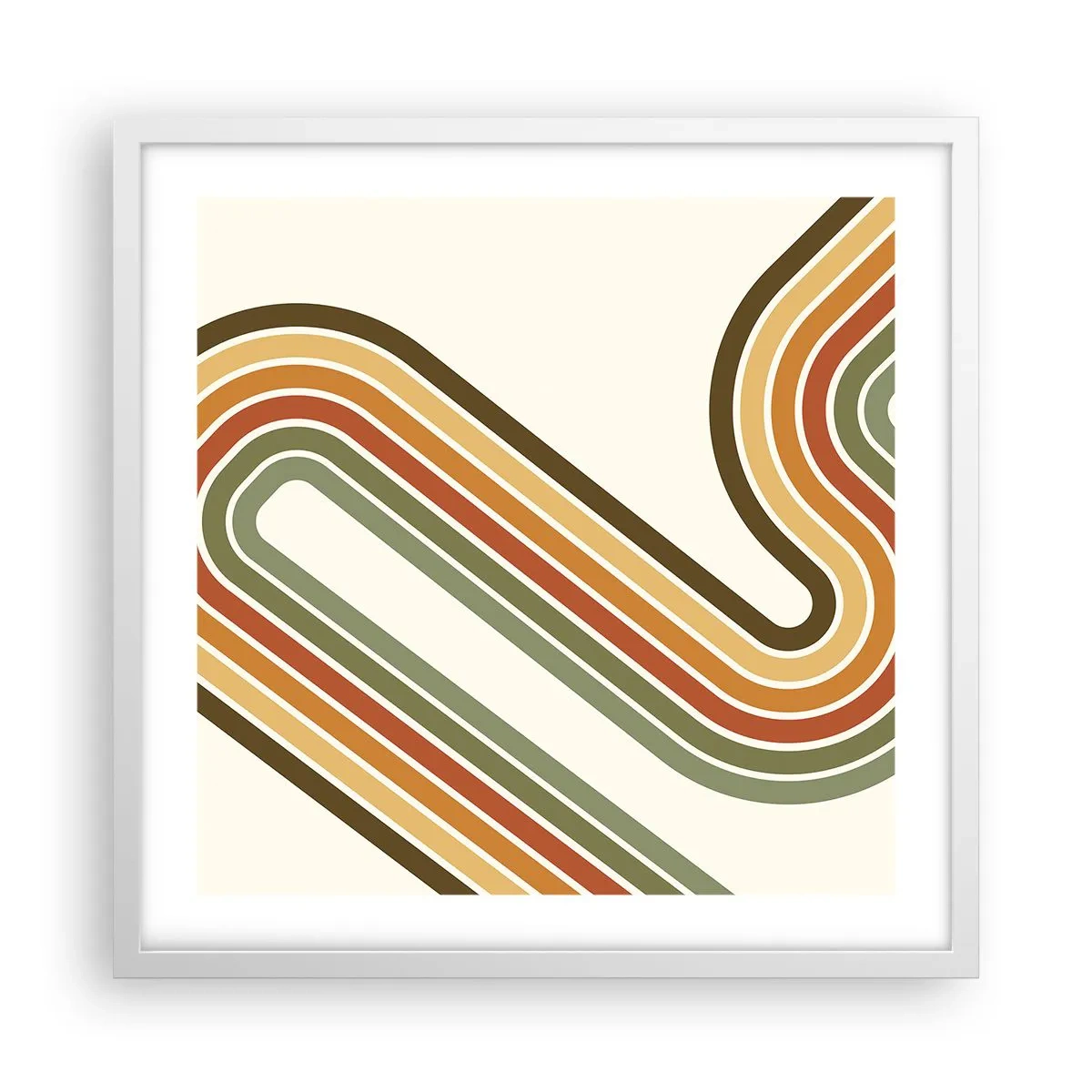 Poster in een witte lijst - Zigzag naar het doel - 50x50 cm