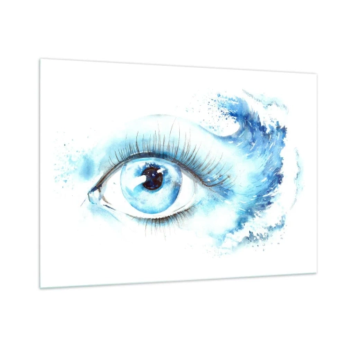 Schilderen op glas - Dompel jezelf onder in het blauw van de blik - 100x70 cm