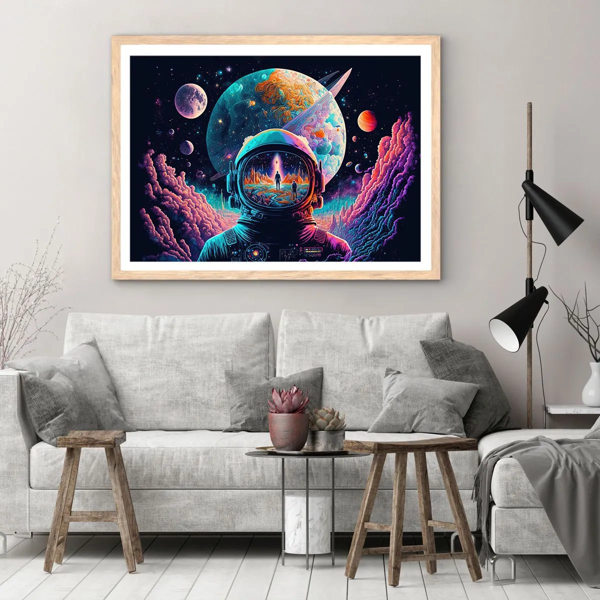 Een poster in een licht eiken lijst - Filosofen hebben er niet van gedroomd - 70x50 cm