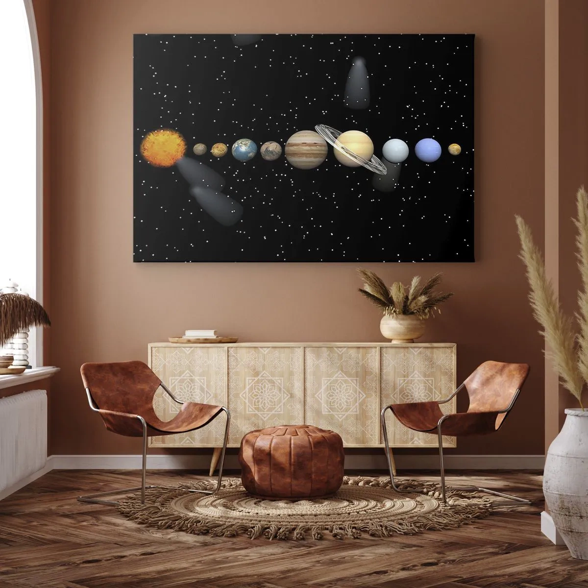 Schilderen op canvas - En de planeten razen, razen... - 70x50 cm