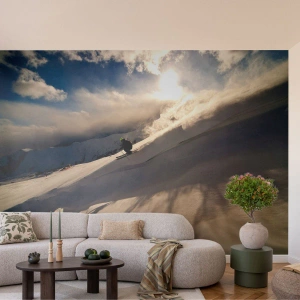 Zelfklevend Fotobehang Deluxe Sticker - Berguitdaging genomen - Sporten en hobbies, Bergen, Alpen - 500x350 cm