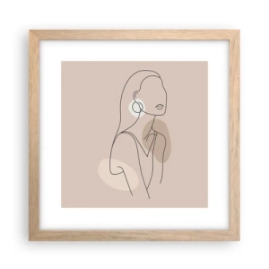 Een poster in een licht eiken lijst - meisjesachtig icoon - 30x30 cm