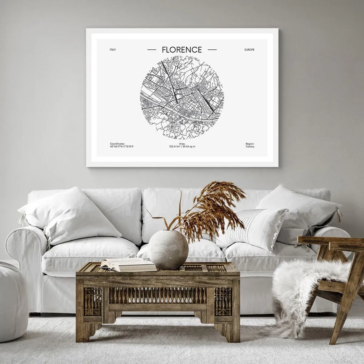 Poster in een witte lijst - Anatomie van Florencia - 100x70 cm