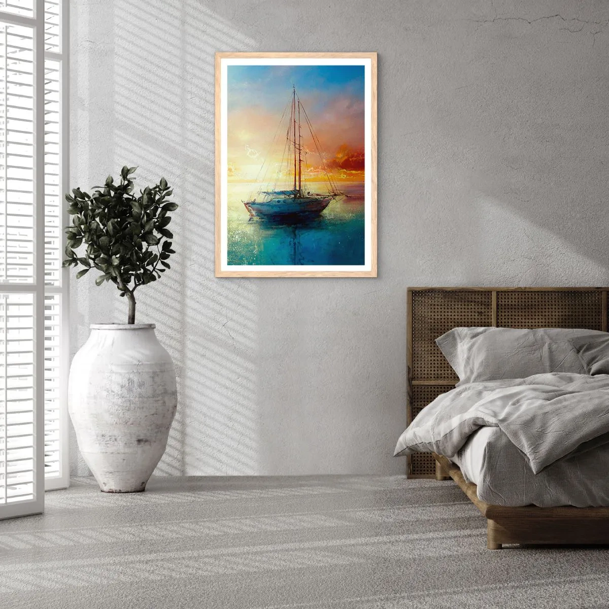 Een poster in een licht eiken lijst - In een gouden baai - 61x91 cm