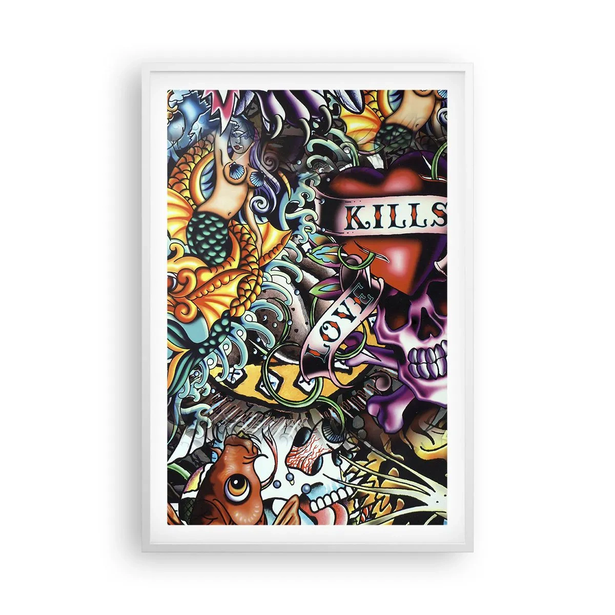 Poster in een witte lijst - De droom van de tatoeëerder - 61x91 cm