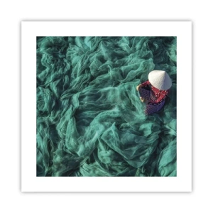 Poster - In een zee van netten - 40x40 cm