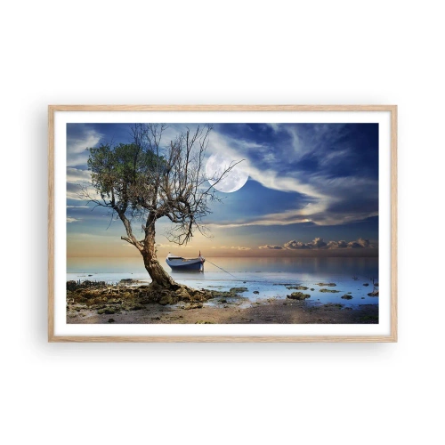 Een poster in een licht eiken lijst - Is dit het einde of het begin? - 91x61 cm