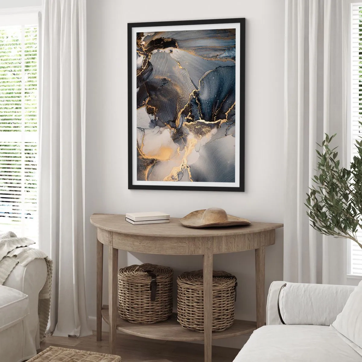 Poster in een zwarte lijst - Stenen leven - 40x50 cm