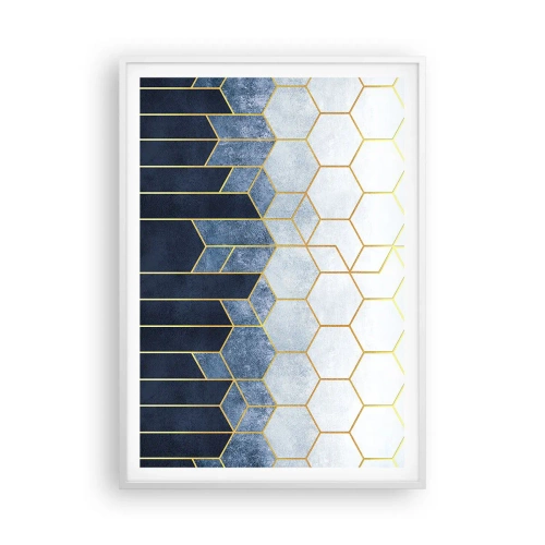 Poster in een witte lijst - Compositie in een gesyncopeerd ritme - 70x100 cm