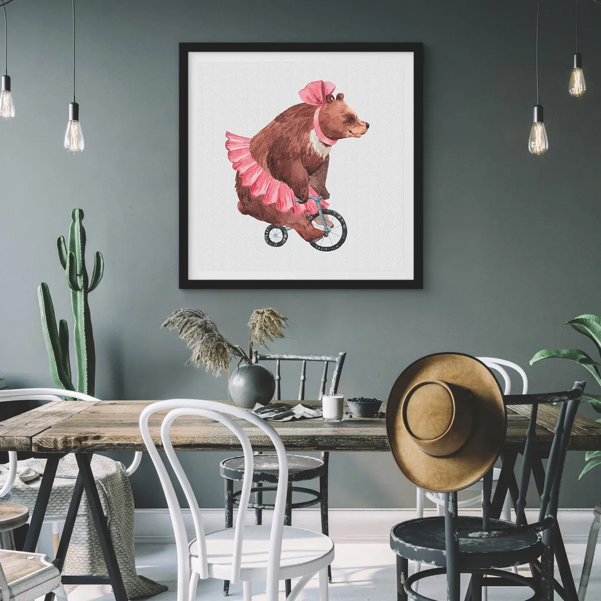 Poster in een zwarte lijst - Wat een circus! - 30x30 cm