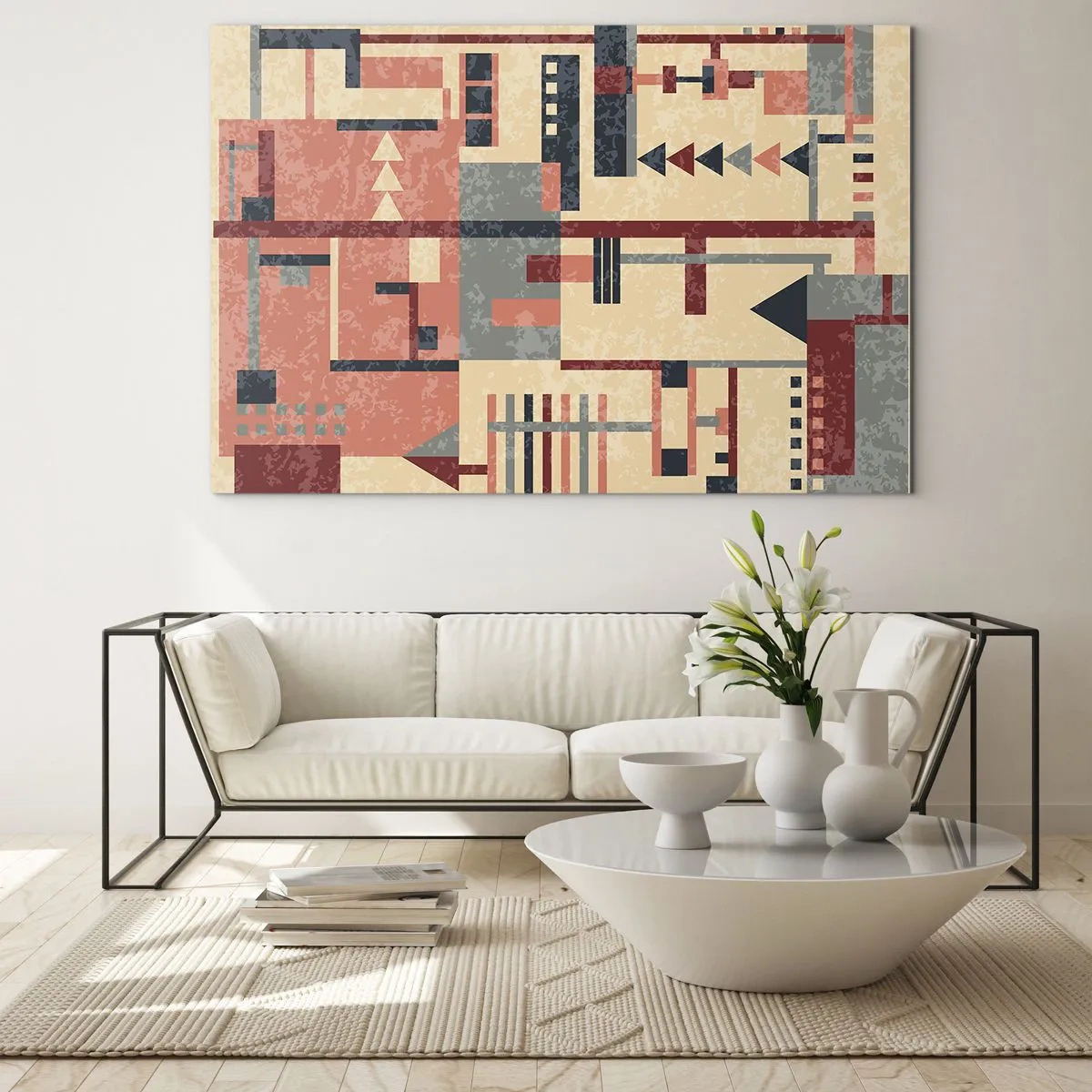 Schilderen op glas - Een combinatie van verticalen en horizontalen - 100x70 cm