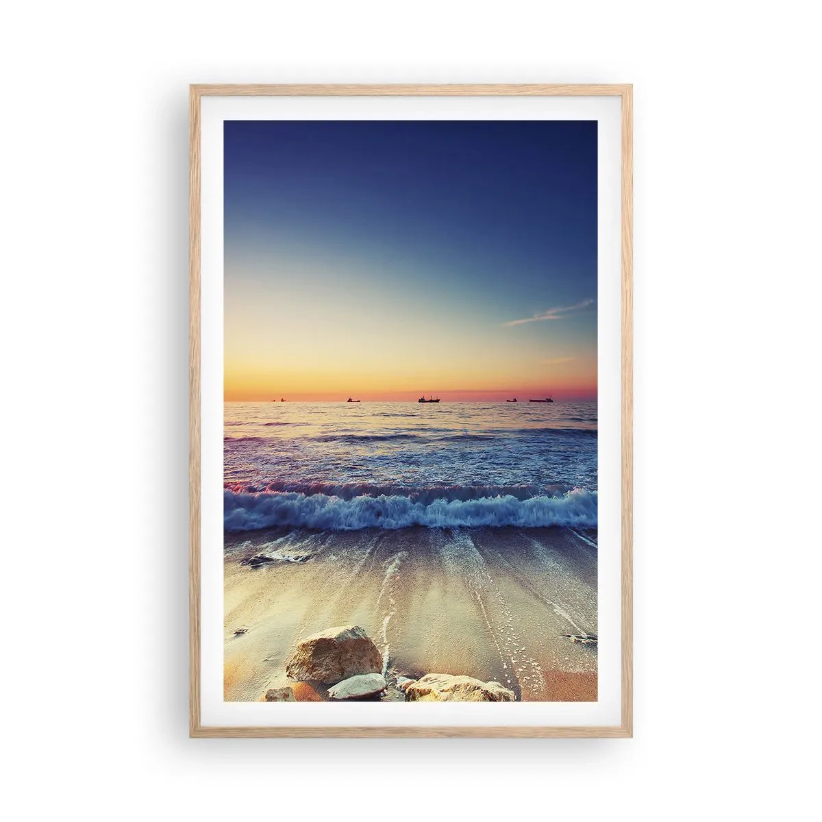 Een poster in een licht eiken lijst - Hoe zit het met de horizon? - 61x91 cm