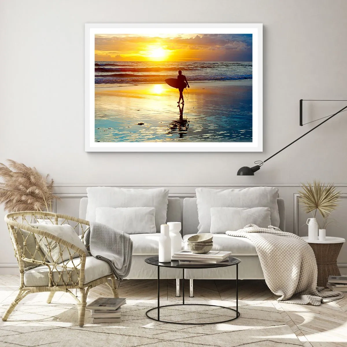 Poster in een witte lijst - De terugkeer van de krijger - 100x70 cm