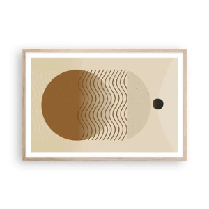 Een poster in een licht eiken lijst - Over de oorsprong van geometrische figuren - 91x61 cm