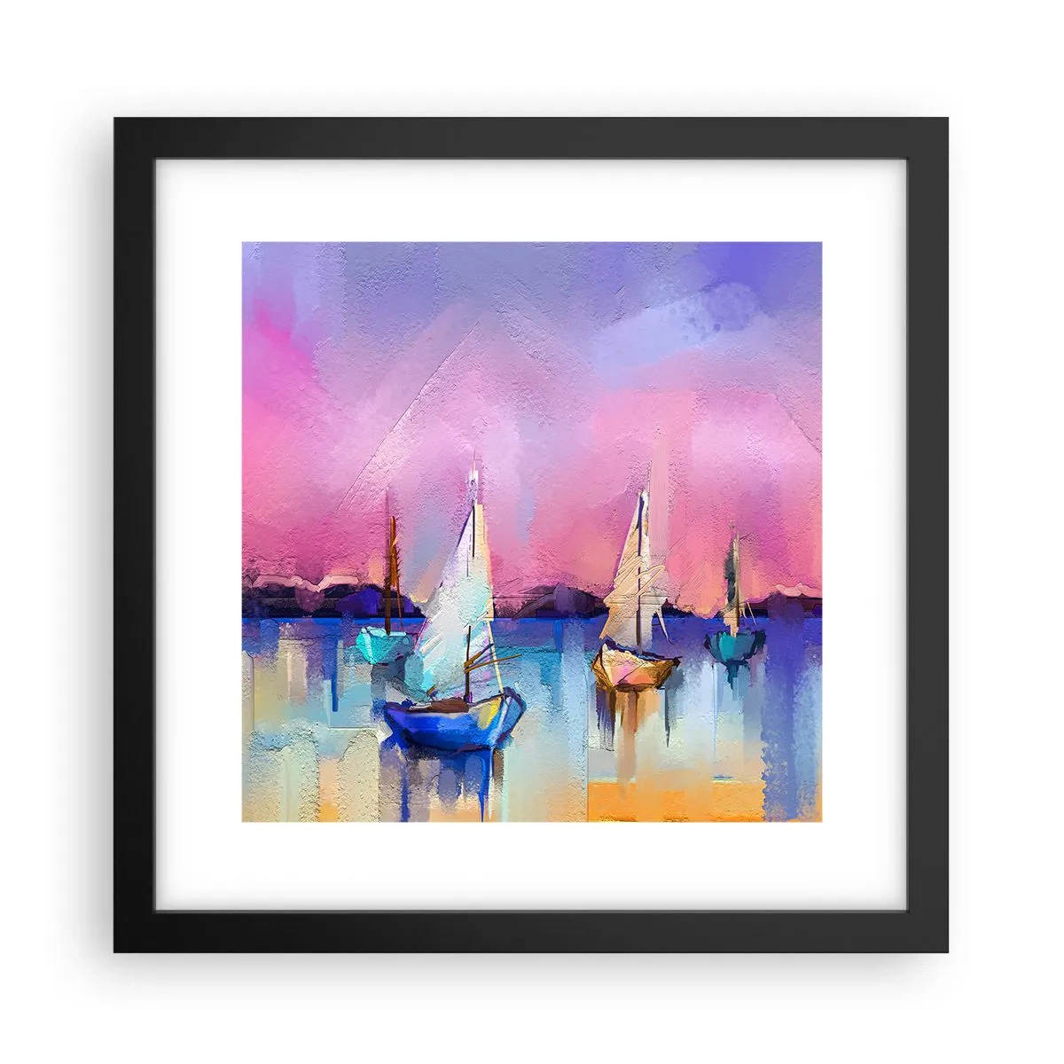 Poster in een zwarte lijst - Richting: breed water - 30x30 cm