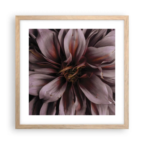 Een poster in een licht eiken lijst - Een bloemenhart - 40x40 cm