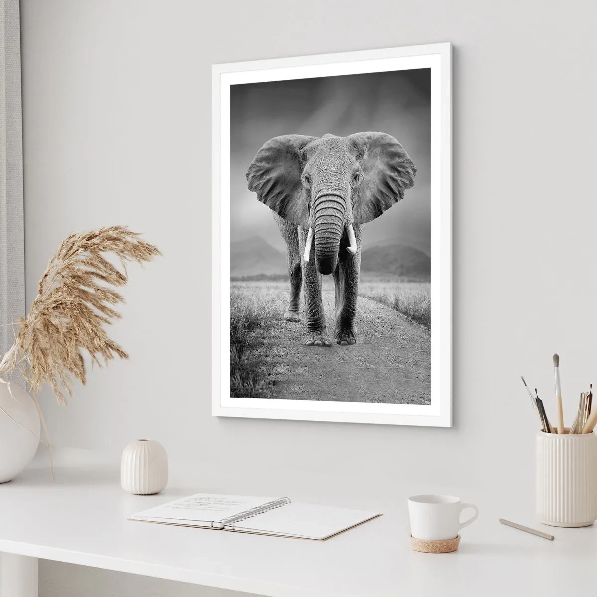 Poster in een witte lijst - De gastheer heet je welkom - 70x100 cm